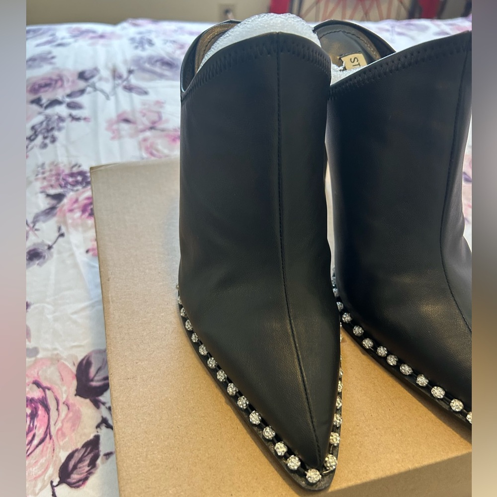 Steve Madden 5” heel Venom Black with Rhinestone accents Worn once